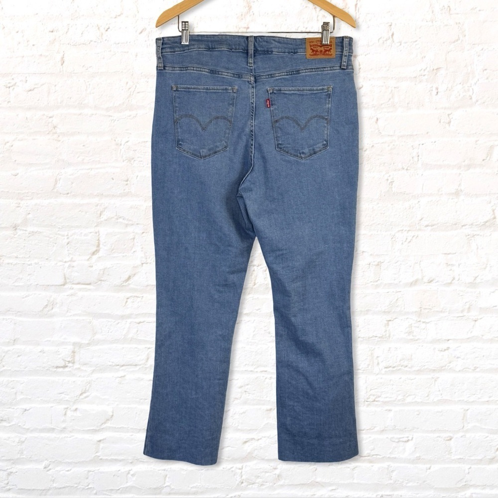 Levi’s 725 High Rise Bootcut Jeans 33 – Cropped Raw Hem Light Wash - Picture 4 of 10